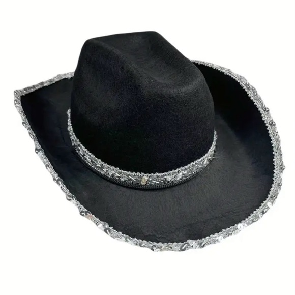 Accessories - Women's Black Sequin Cowgirl Hat